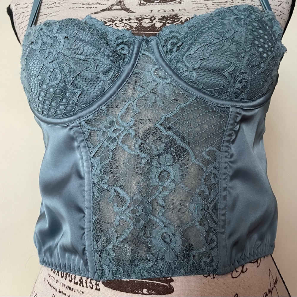 Urban Outfitters Blue Lace Corset Top - S
